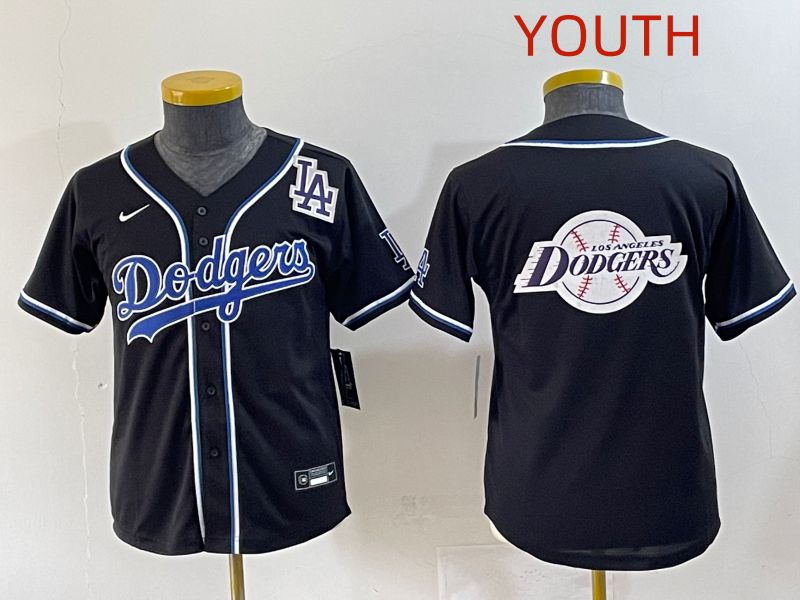 Youth 2025 Los Angeles Dodgers Blank Black Three generations Fashion Nike MLB Jersey style 39->youth mlb jersey->Youth Jersey